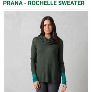 Prana two tone cowl neck sweater